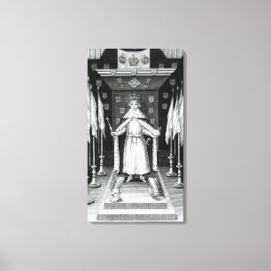 Oliver Cromwell standing in state; Canvas Print