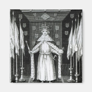Oliver Cromwell standing in state; Magnet