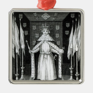 Oliver Cromwell  standing in state; Metal Tree Decoration