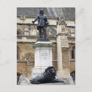 Oliver Cromwell Statue - London - Postcard