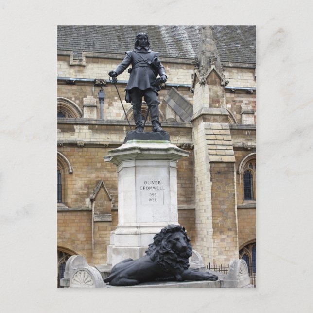 Oliver Cromwell Statue - London - Postcard (Front)