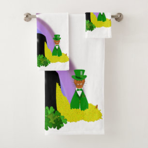 “Oliver Finds A Pot Of Gold - Saint Patrick’s Day Bath Towel Set