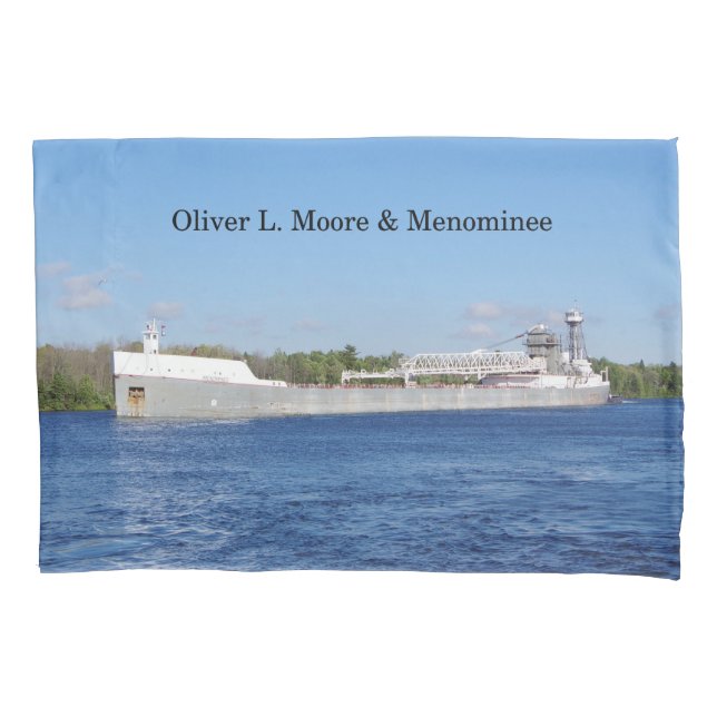 Oliver L. Moore & Menominee pillow case (Front)