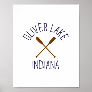 Oliver Lake Indiana Outdoors Vintage Poster