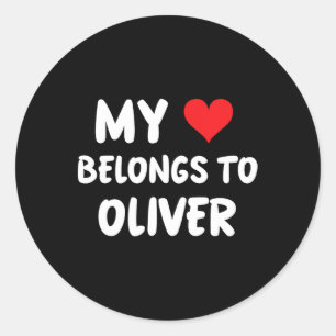 Oliver - My Heart Belongs To Oliver - Love Classic Round Sticker