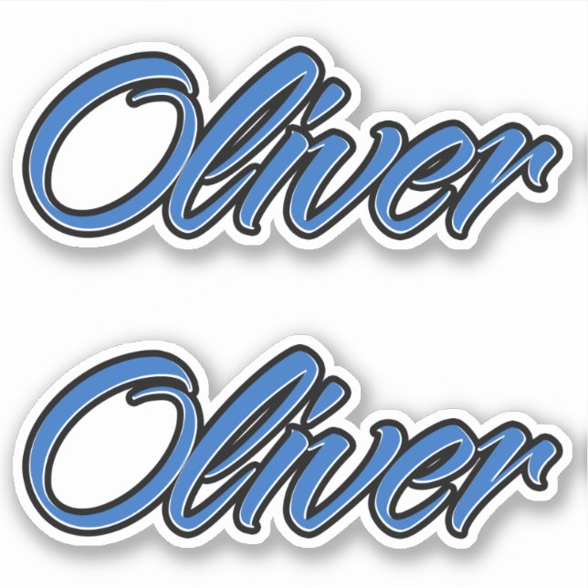 Oliver Name blue sticker Sticker Sticker Sticker (Front)