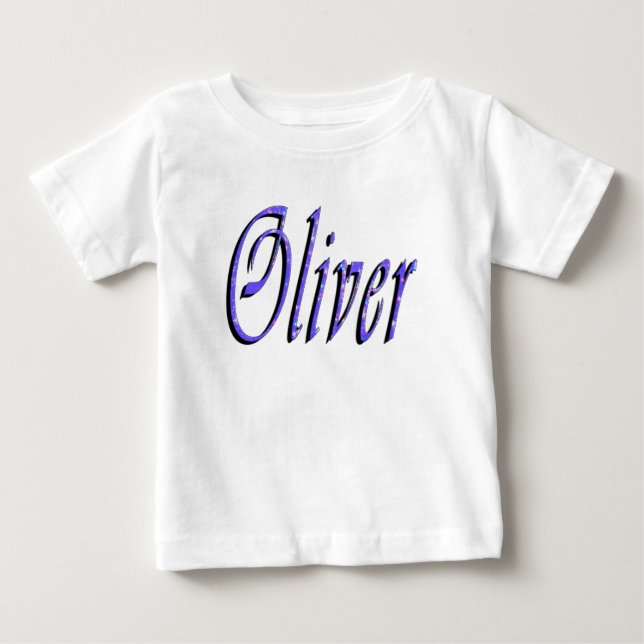 Oliver, Name, Logo, Baby's White T-shirt (Front)