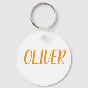 Oliver name Metal ring keychain