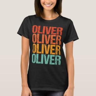 Oliver Name Vintage Retro Men Boys Retro Names T-Shirt