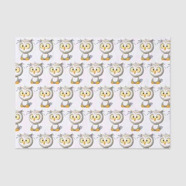 Oliver Owl Baby Shower Tissue Gift Wrap Tissue Paper (Front)