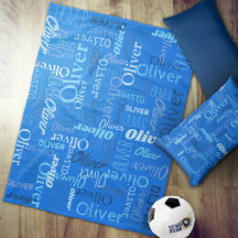 Oliver personalised name shades of blue
