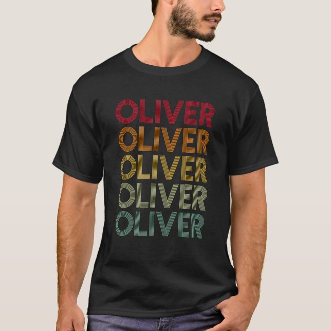Oliver Retro Name Humour Nickname T-Shirt (Front)