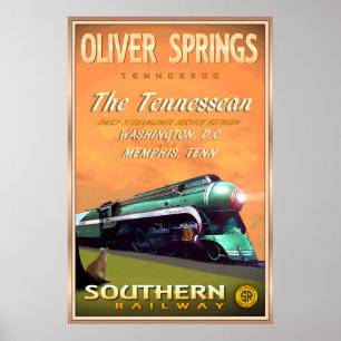 Oliver Springs Tennessee Southern Railway Travel Poster
