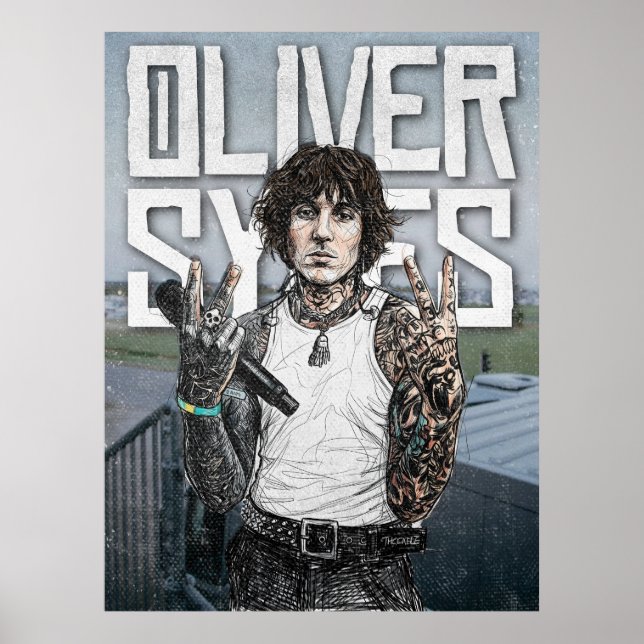 Oliver Sykes Illustration – Rock Star Portrait Art Poster (Front)
