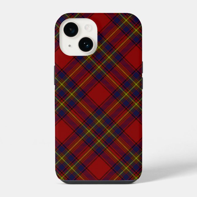 Oliver tartan red yellow blue plaid iPhone case (Back)