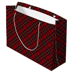 Oliver tartan red yellow blue plaid large gift bag