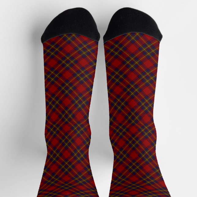 Oliver tartan red yellow blue plaid socks (Top)