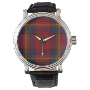 Oliver tartan red yellow blue plaid watch