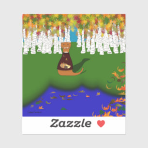 Oliver The Otter at River Wolf Lake in Autumn