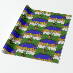 Oliver The Otter at River Wolf Lake in Autumn Wrapping Paper