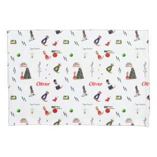 Oliver The Otter Christmas Random Pattern Pillowcase