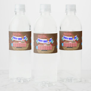 Oliver The Otter is 6 Years Old! Happy Birthday Water Bottle Label