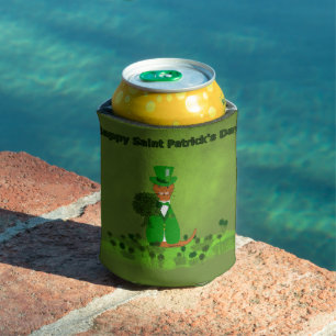 Oliver The Otter Picking Shamrocks- Saint Patrick Can Cooler