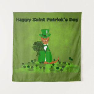Oliver The Otter Picking Shamrocks- Saint Patrick Tapestry