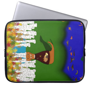 Oliver The Otter River Wolf Lake Autumn Polyester  Laptop Sleeve