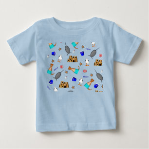 Oliver The Otter Summer Beach Vacation Pattern Baby T-Shirt