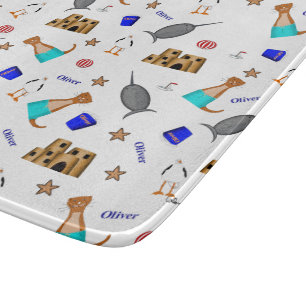 Oliver The Otter Summer Beach Vacation Pattern Cutting Board