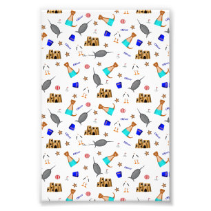 Oliver The Otter Summer Beach Vacation Pattern Photo Print