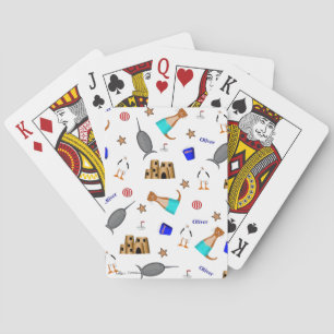Oliver The Otter Summer Beach Vacation Pattern Playing Cards