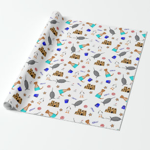 Oliver The Otter Summer Beach Vacation Pattern Wrapping Paper