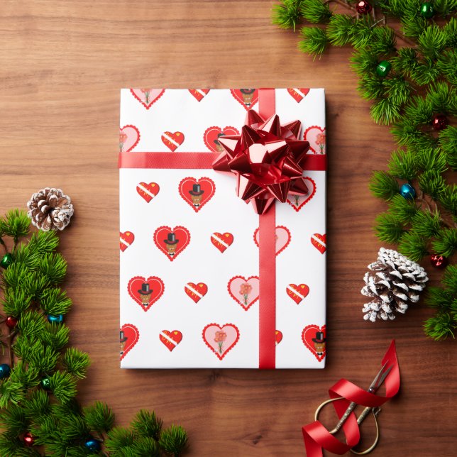 Oliver The Otter Valentine's Day Pattern Wrapping Paper (Holiday Gift)