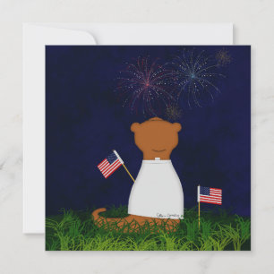 Oliver The Otter Watching Fireworks Invitation