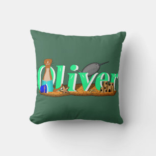 Oliver The Otter's at the Beach Cushion