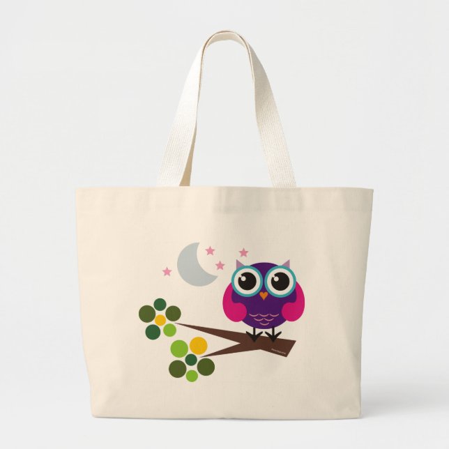 oliver, the owl large tote bag (Front)
