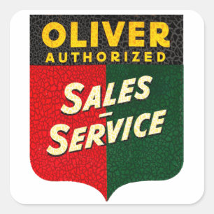 Oliver Tractors vintage sales and service sign Square Sticker