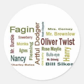 Oliver Twist Characters Classic Round Sticker
