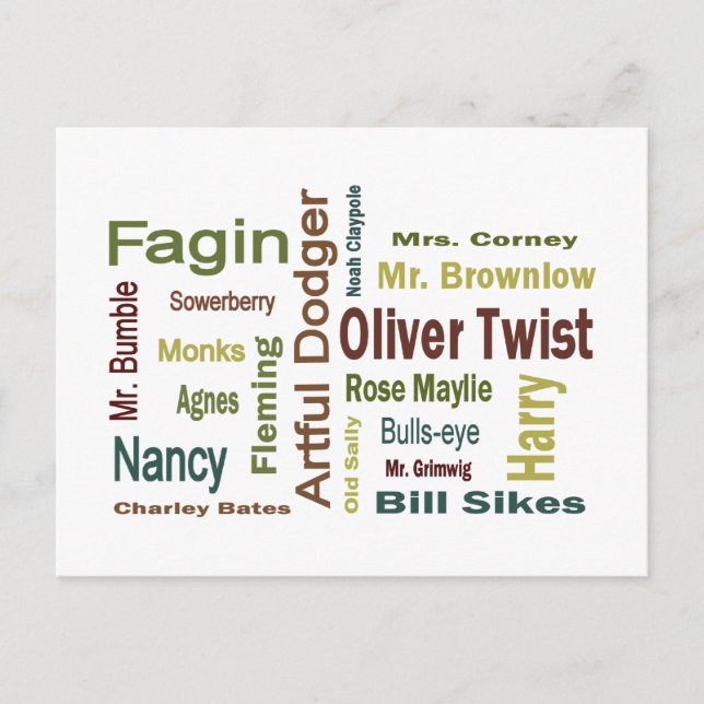 Oliver Twist Characters Postcard (Front)