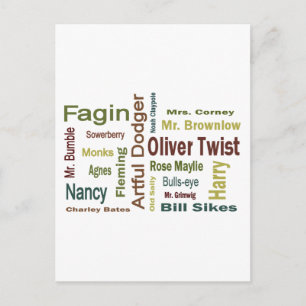 Oliver Twist Characters Postcard