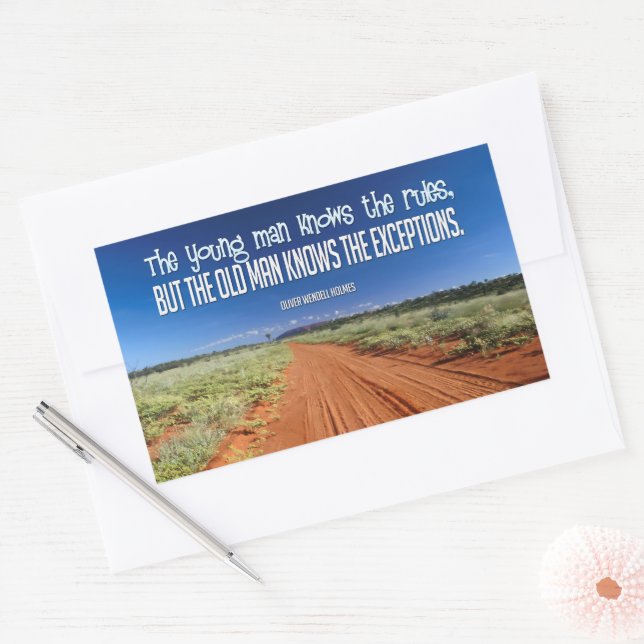 Oliver Wendell Holmes Inspirational Quote "Rules" Rectangular Sticker (Envelope)