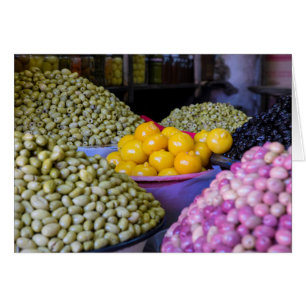Olives And Lemon At Market