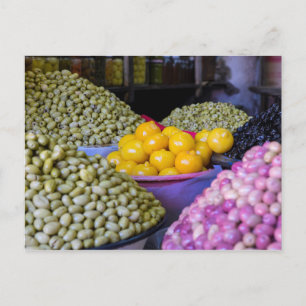 Olives And Lemon At Market Postcard