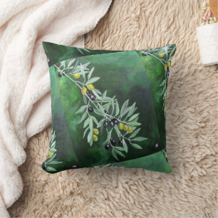 Olives in the November Dusk Painting by Alfred Fox Cushion