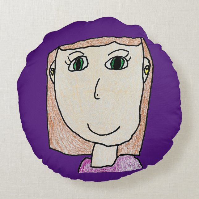 Olive's Personalised Kids Round Pillow (Back)