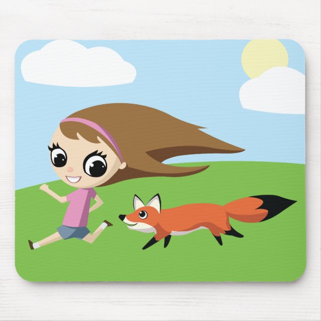 Olivia and Cheddar Mouse Mat (Front)