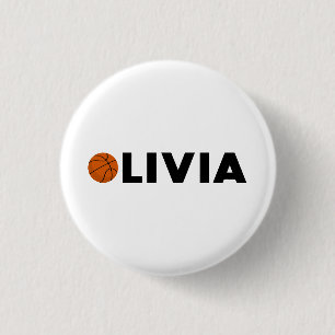 Olivia Basketball 3 Cm Round Badge