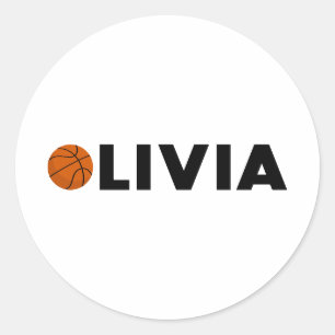 Olivia Basketball Classic Round Sticker